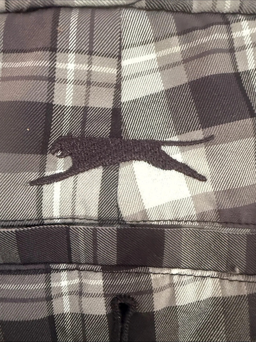 Men's Black & White Plaid Shorts